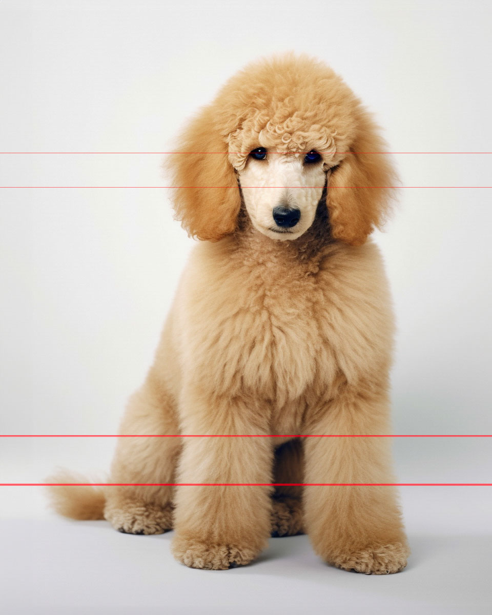 Standard Poodle Puppy on White